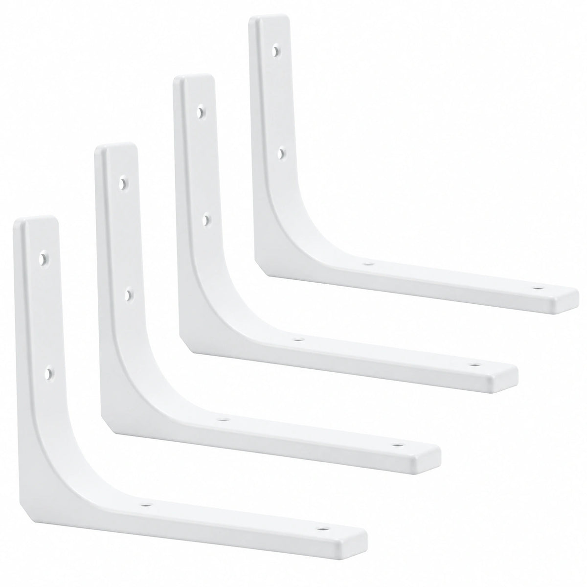 Schwere L-förmige Regalträger 4er Set, 90 Grad Metallwinkel in Weiß, 200x150mm für Küche und Schlafzimmer