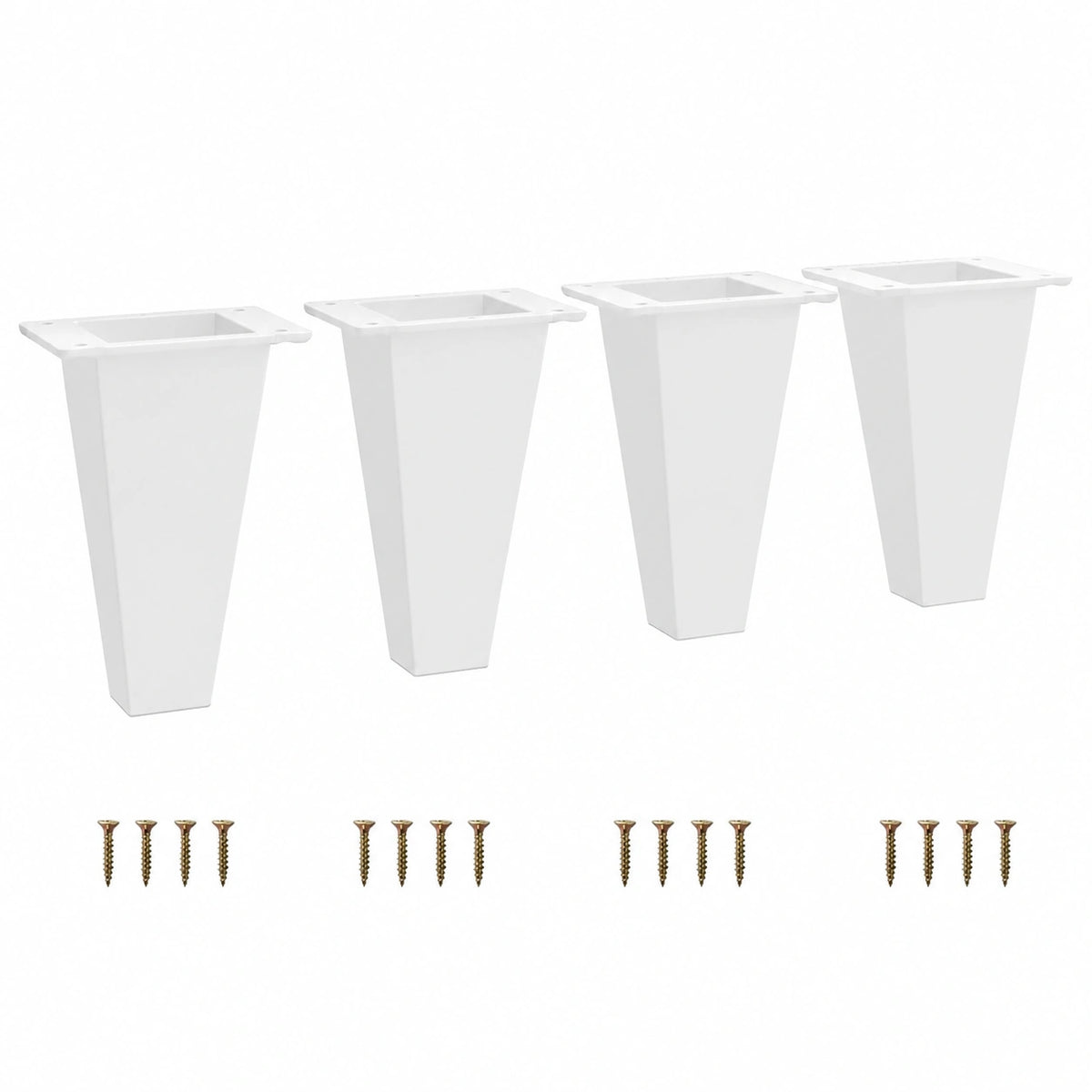 Skandinavische Möbelfüße 4er-Set, 120 mm Höhe, Weiß, ABS-Kunststoff, Inklusive Schrauben