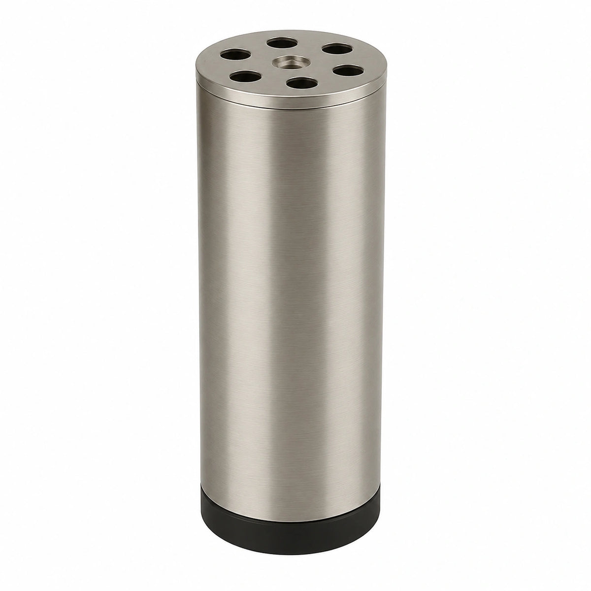 4er Set Edelstahl-Möbelfüße Silber - Höhenverstellbar 120 mm - Gebürstete Oberfläche - Perfekt für Tische, Schränke, Regale - Stilvolle Möbelerhöhung - Mit Kunststoff-Bodengleitern