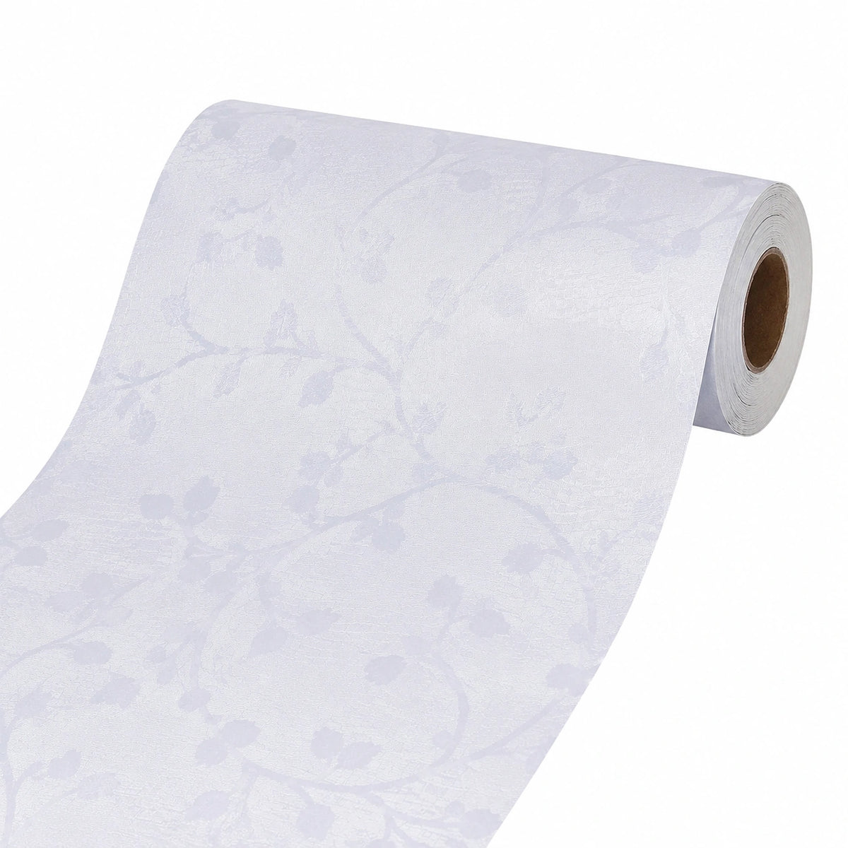 VaryPaper Selbstklebende Tapete Weiß mit Blumendesign 40x200cm für Wohnzimmer & Schlafzimmer